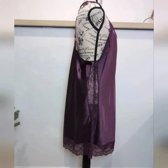 AVIDLOVE | Women's Purple Satin Lace V-Neck Chemise Nightgown - Picture 5 of 8